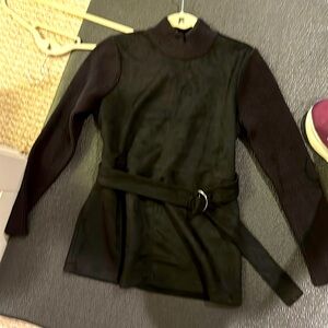 Ann Taylor top - beautiful suede with sweater sleeves and mock neck.